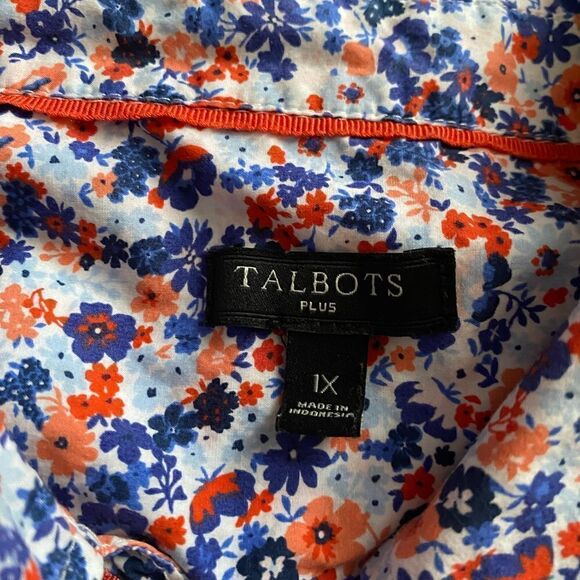 Talbots Floral Button Down Top Womens Size 1X - Picture 8 of 9